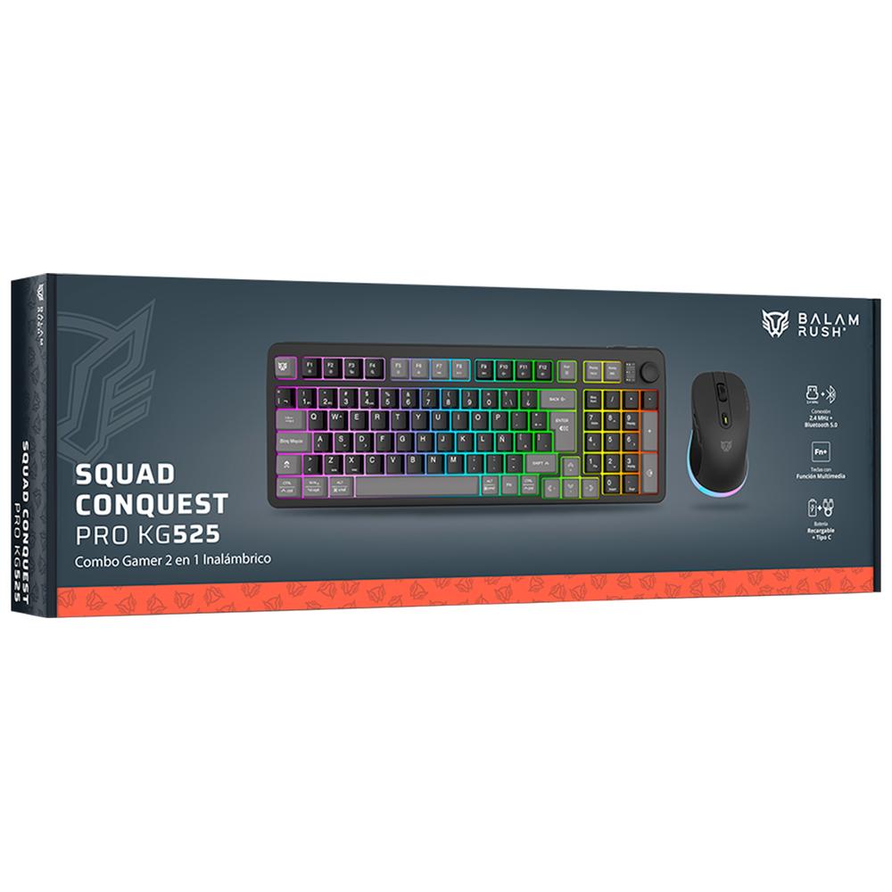 Foto 6 pulgar | Kit Teclado y Mouse Gamer Balam Rush Inalambrico Negro