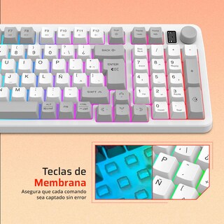 Foto 3 | Kit Teclado y Mouse Gamer Balam Rush Inalambrico Blanco