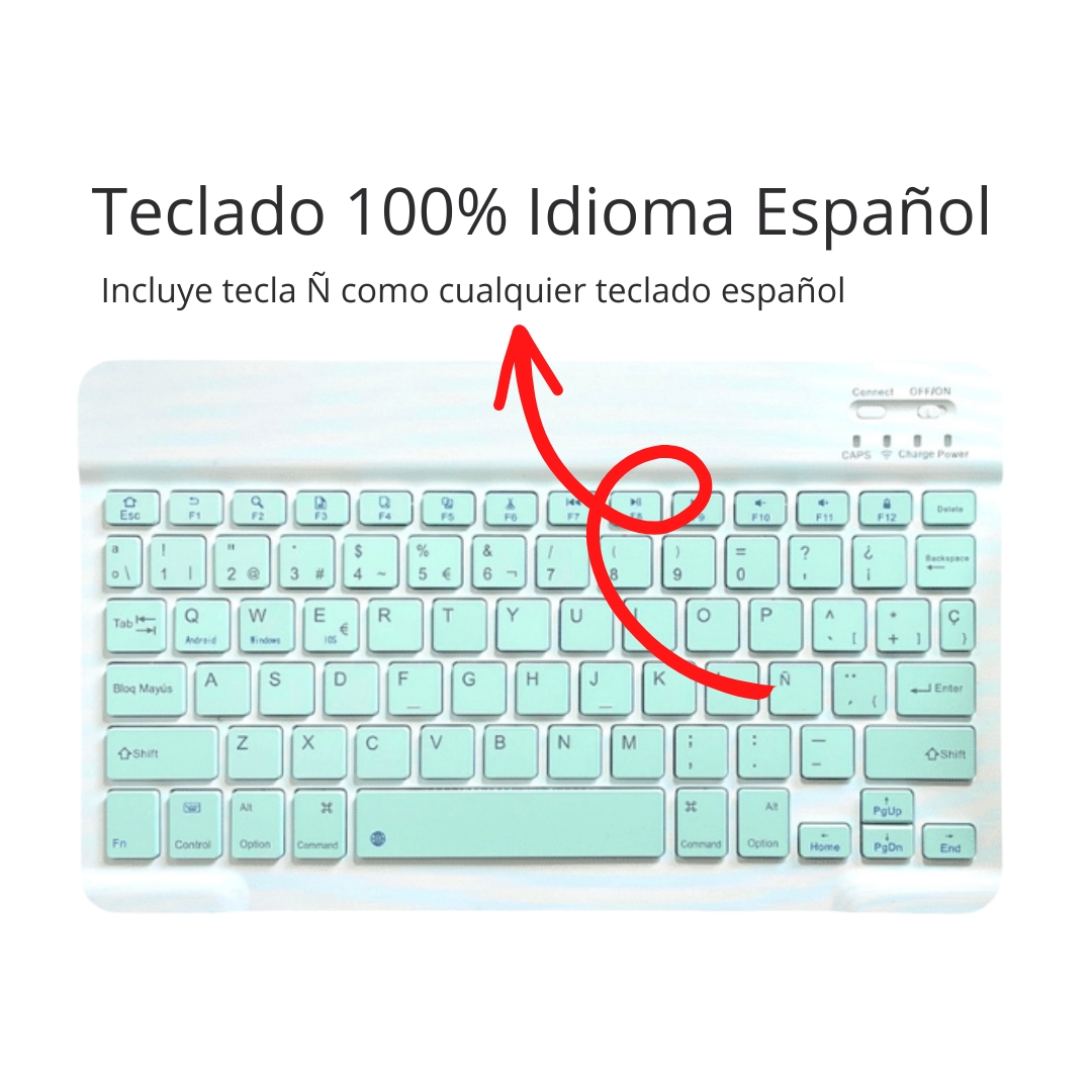 Foto 2 | Kit de Teclado y Ratón Recargable con Bluetooth Verde - Venta Internacional