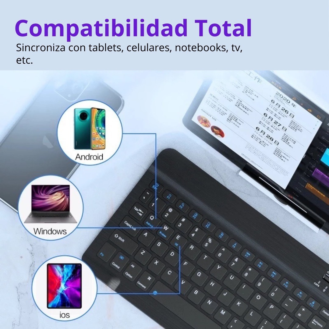Foto 5 | Kit de Teclado y Ratón Recargable con Bluetooth Verde - Venta Internacional