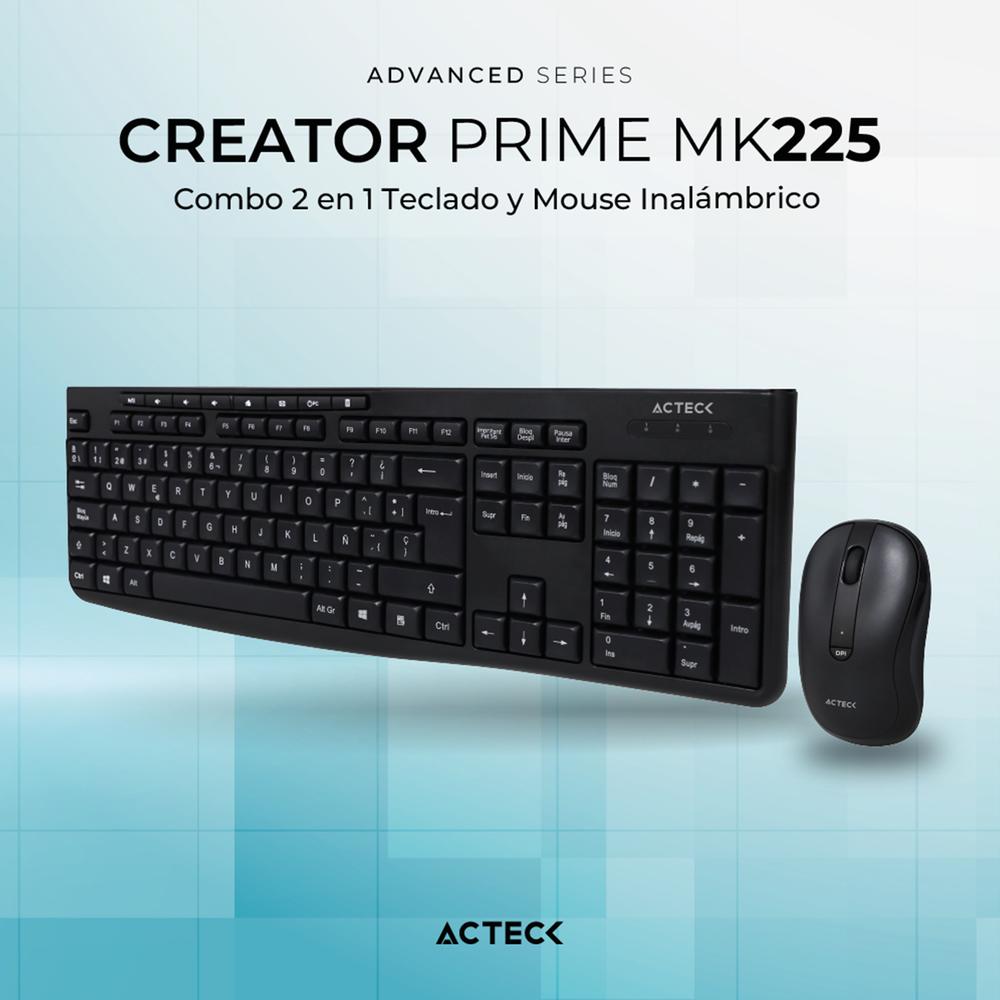 Foto 5 pulgar | Teclado y Mouse Acteck Creator Prime Mk225 Inalambrico Usb 2.4 Ghz Negro