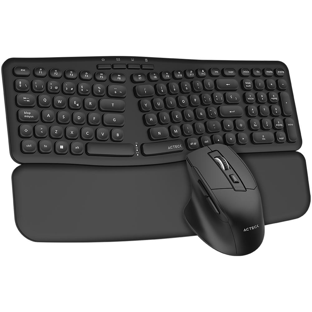 Foto 2 | Teclado y Mouse Acteck Creator Ultra Confort Mk650 Ergonomico Inalambrico Usb 2.4 Ghz Negro