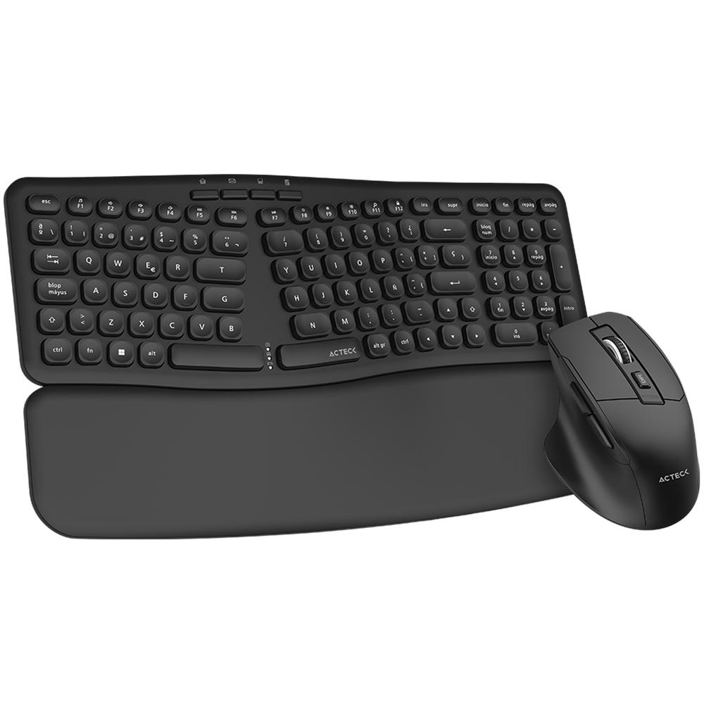 Foto 4 pulgar | Teclado y Mouse Acteck Creator Ultra Confort Mk650 Ergonomico Inalambrico Usb 2.4 Ghz Negro