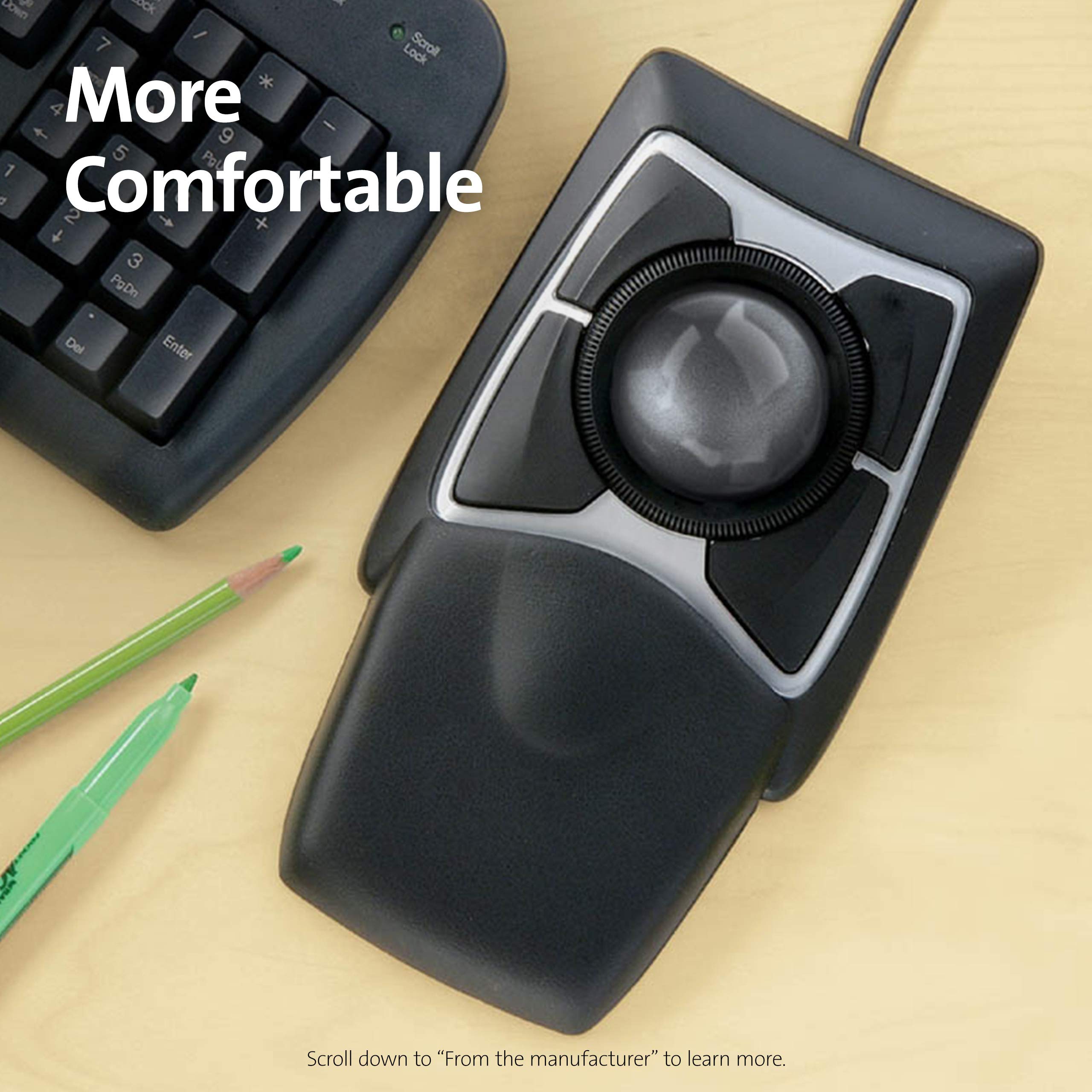 Foto 2 | Ratón Trackball Kensington Expert K64325 Negro Plateado - Venta Internacional.
