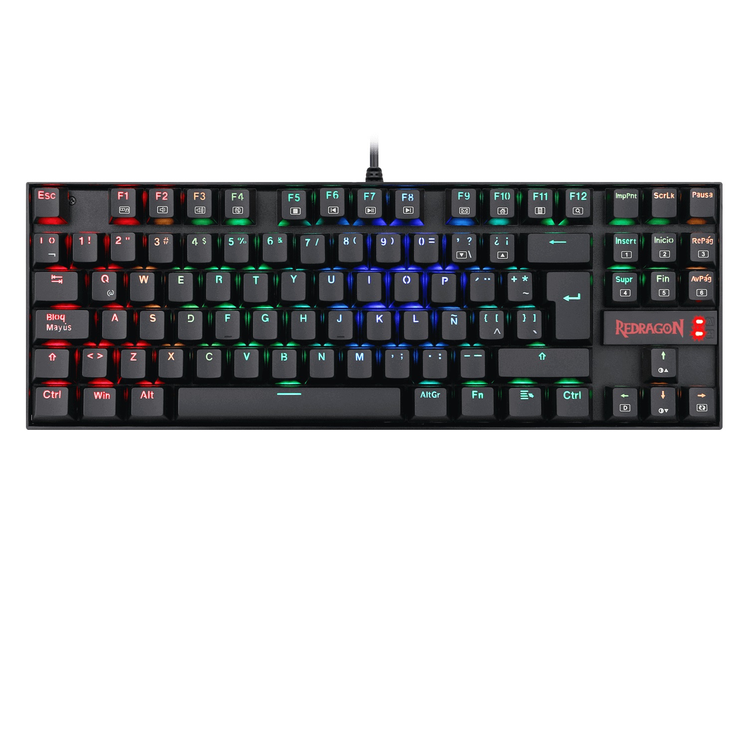 Foto 1 | Teclado Mecánico Redragon K552rgb color Negro