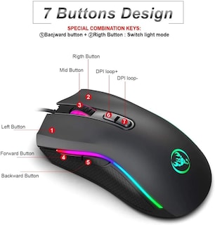 Foto 3 | Teclado de 35 Teclas para Videojuegos y Mouse Malubero color Negro
