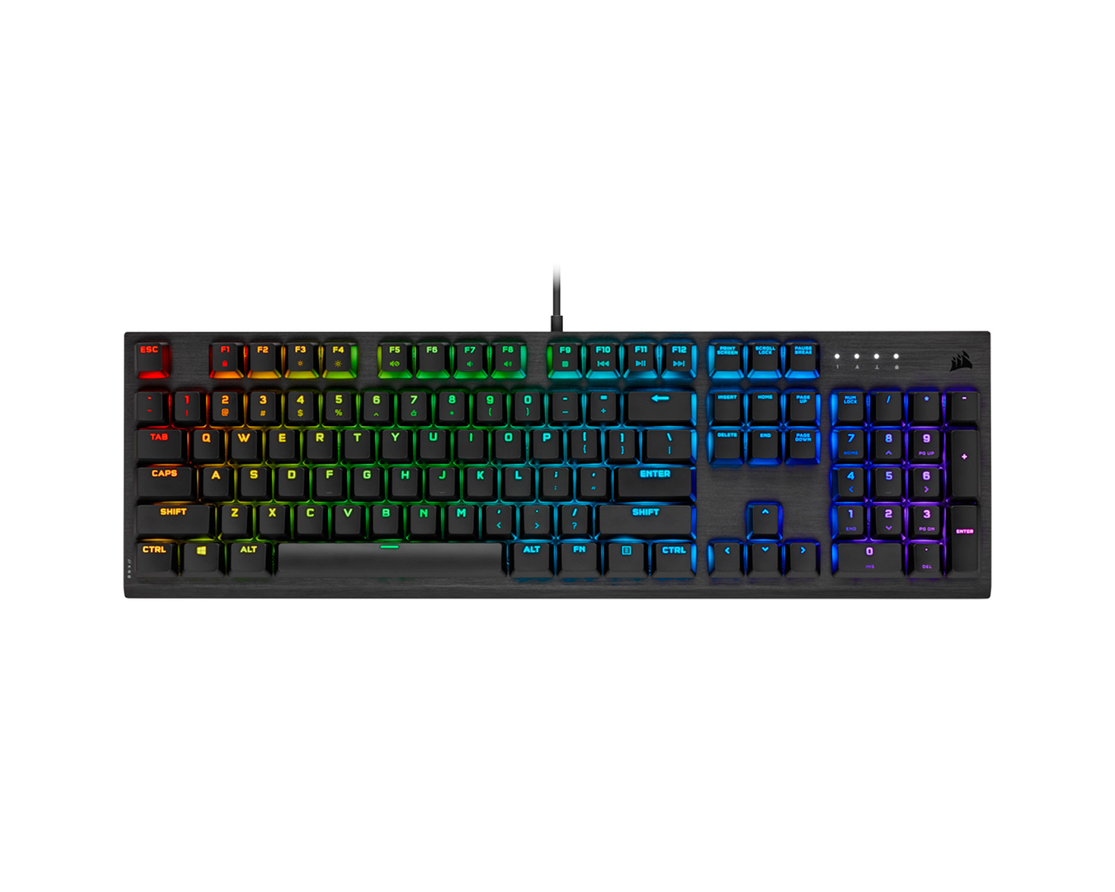 Teclado Gamer Corsair color Negro K60 Rgb Pro Mecánico Alámbrico Usb Cherry Mx Low Profile en Español