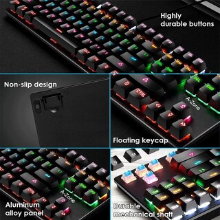 Foto 3 | Teclado Gamer Mecánico 87 Teclas Malubero color Negro