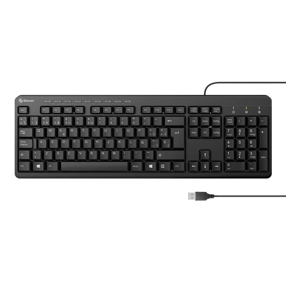 Foto 2 pulgar | Teclado Steren COM-628 color Negro USB con Funciones Multimedia