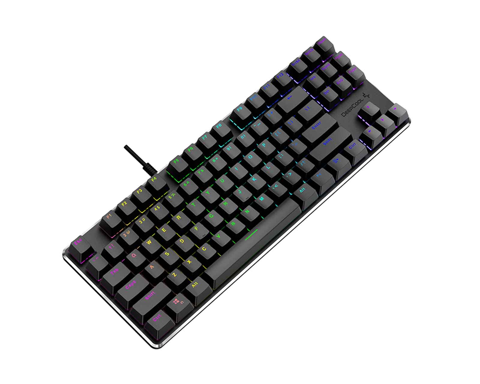 Teclado Gamer Deepcool Kb500 Rgb Tkl color Negro