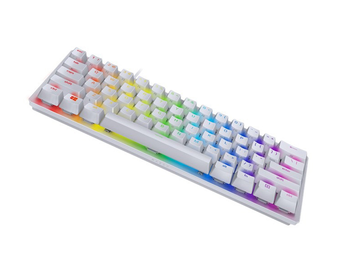 Foto 4 pulgar | Teclado para Juegos de Tamaño 60 % con Switch Óptico Razer Huntsman Mini color Blanco Clicky Optical Switch US