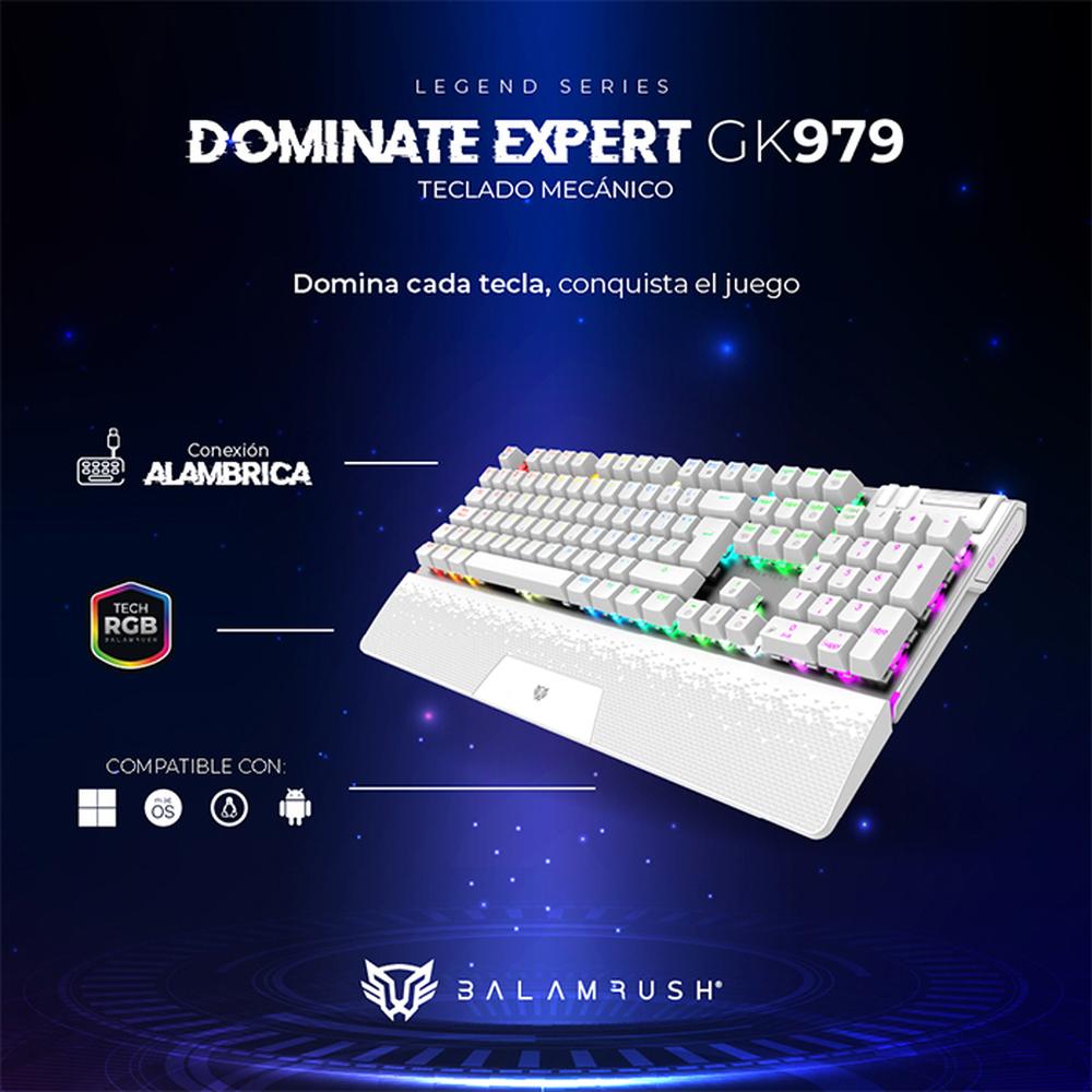 Foto 3 pulgar | Teclado Gamer Mecanico Balam Rush Dominate Expert Gk979 Swtch Mx Rojo Rgb Br-936798 Color Blanco