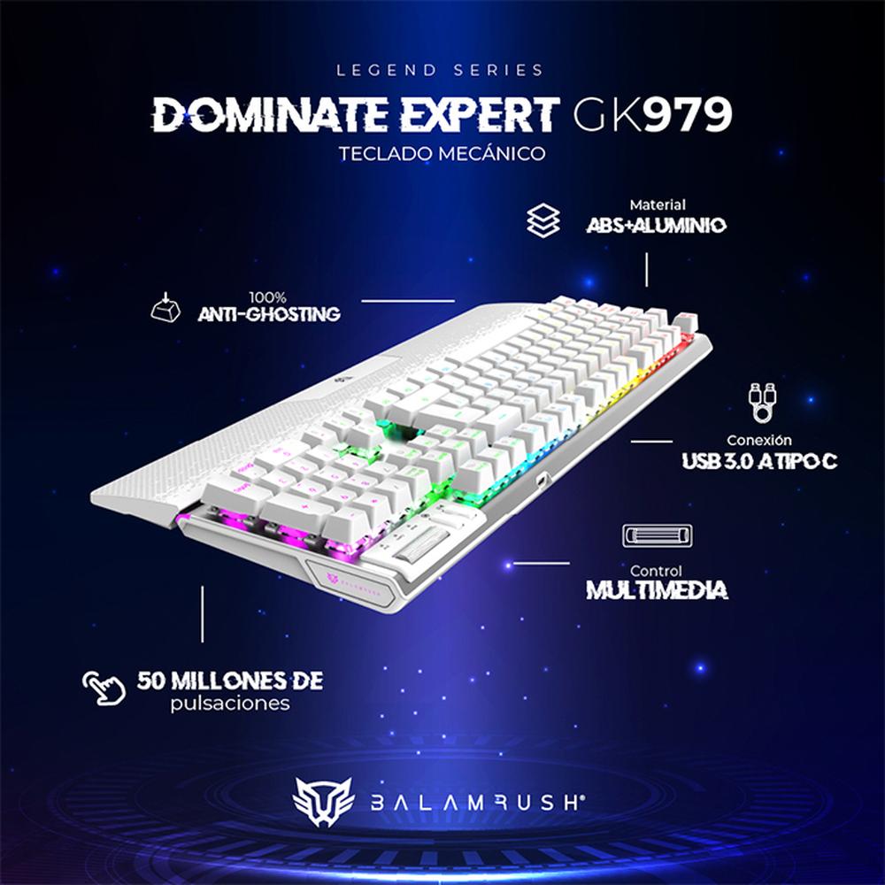 Foto 5 pulgar | Teclado Gamer Mecanico Balam Rush Dominate Expert Gk979 Swtch Mx Rojo Rgb Br-936798 Color Blanco
