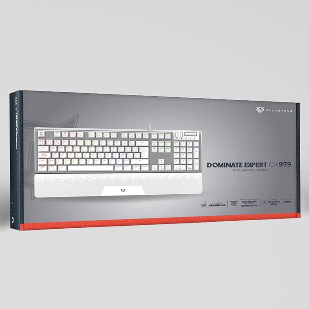 Foto 6 pulgar | Teclado Gamer Mecanico Balam Rush Dominate Expert Gk979 Swtch Mx Rojo Rgb Br-936798 Color Blanco