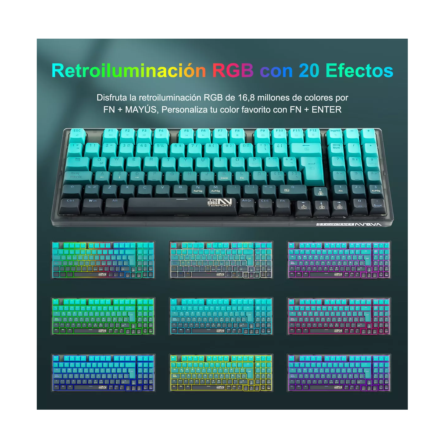 Foto 4 | Teclado Gamer Mecanico Español Tr95 Rgb Alámbrico