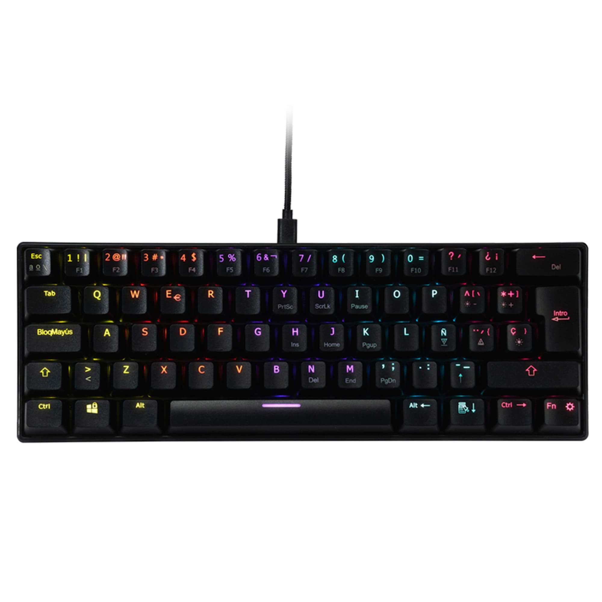 Foto 2 pulgar | Teclado Mecánico Ocelot Gaming OGmk03 USB RGB 60% Negro