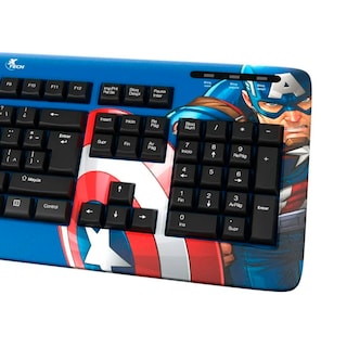 Foto 4 | Teclado Xtech Marvel Capitan America Membrana 100% Azul / Negro (xtk-m401ca)