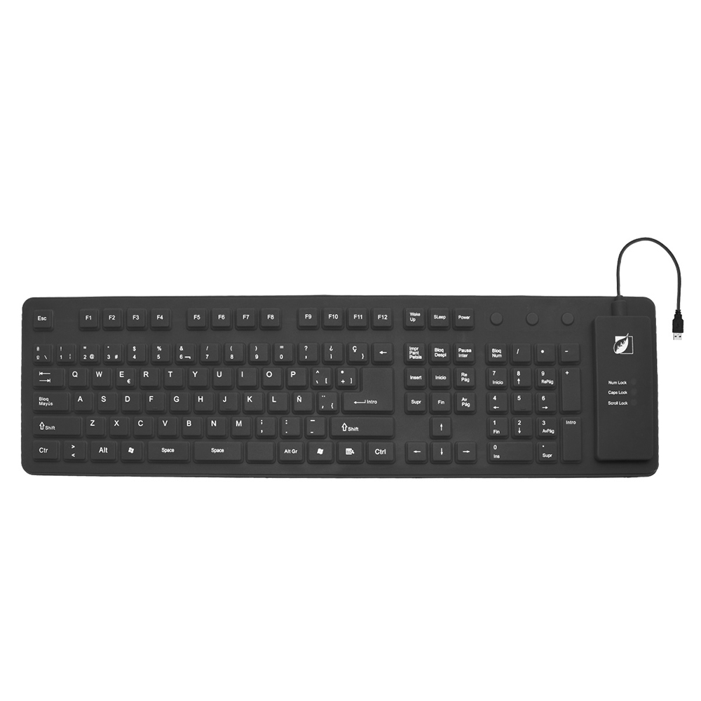 Teclado Flexible Greenleaf 18-8338bk Negro