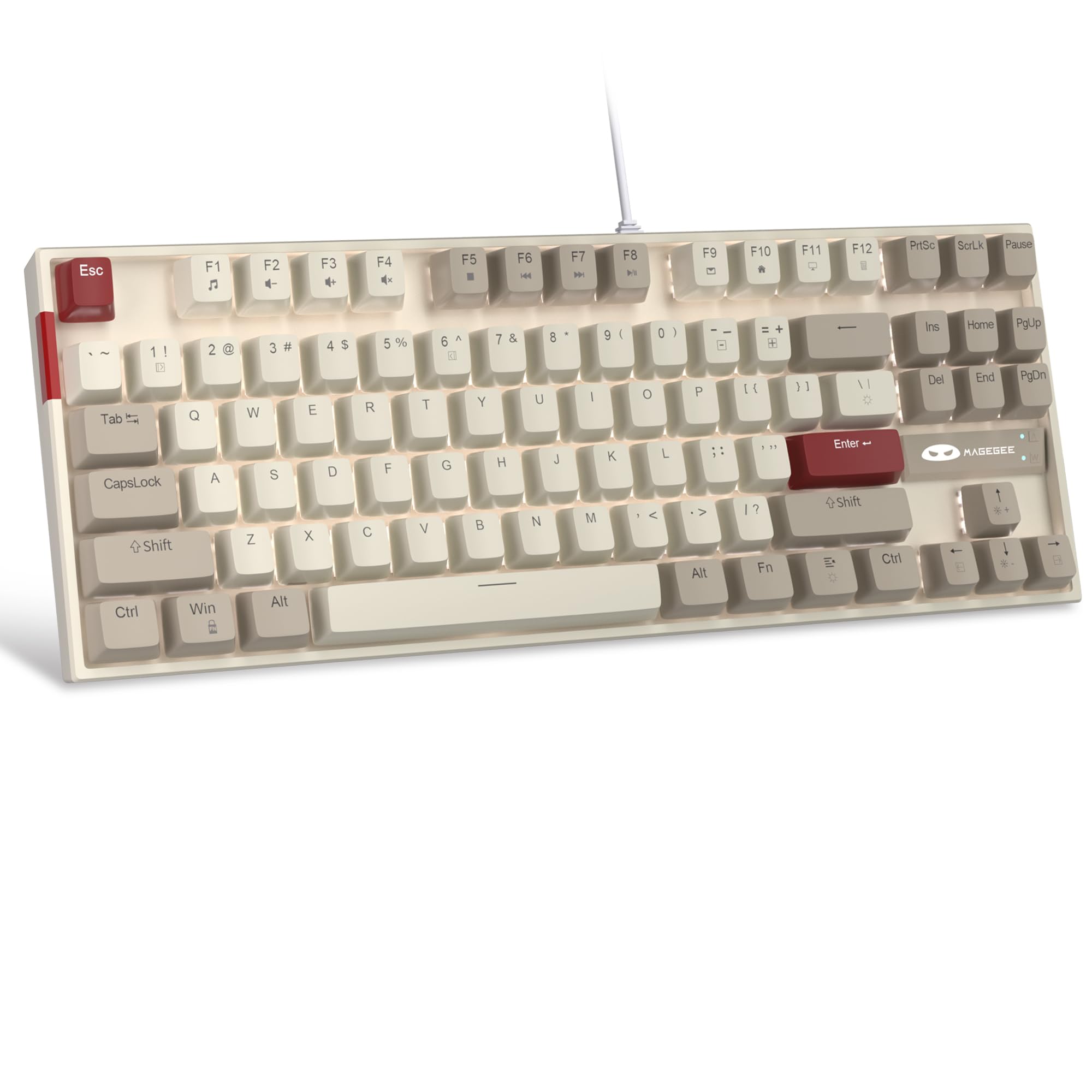 Foto 1 | Teclado Mecánico Para Videojuegos Magegee 75% Tkl Retro Blanco/gris - Venta Internacional.