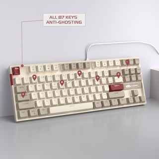 Foto 3 | Teclado Mecánico Para Videojuegos Magegee 75% Tkl Retro Blanco/gris - Venta Internacional.