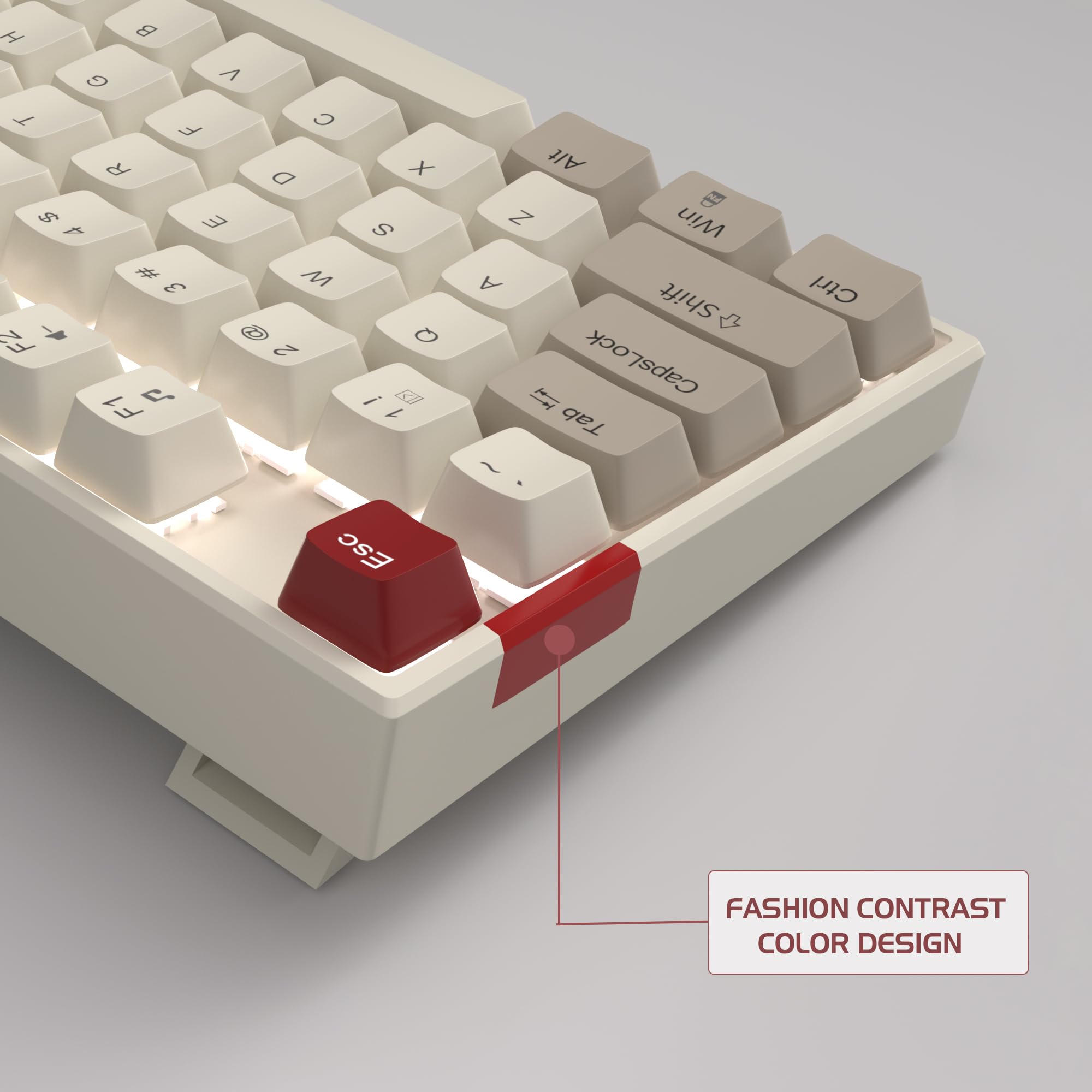 Foto 5 pulgar | Teclado Mecánico Para Videojuegos Magegee 75% Tkl Retro Blanco/gris - Venta Internacional.
