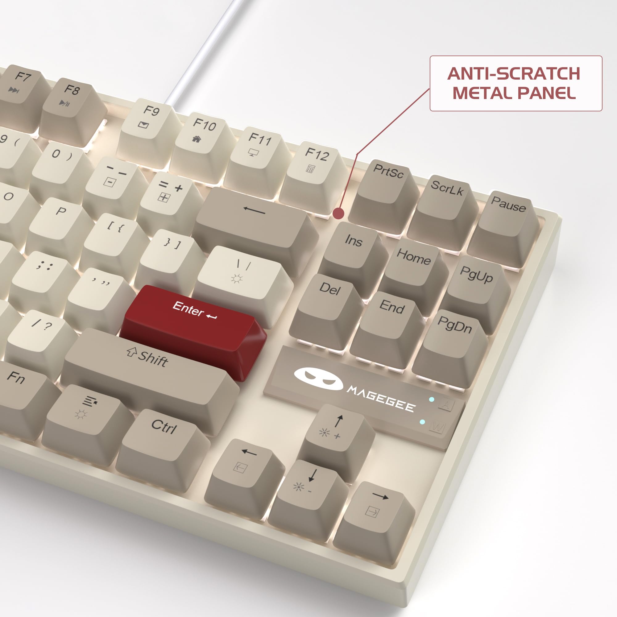 Foto 7 | Teclado Mecánico Para Videojuegos Magegee 75% Tkl Retro Blanco/gris - Venta Internacional.