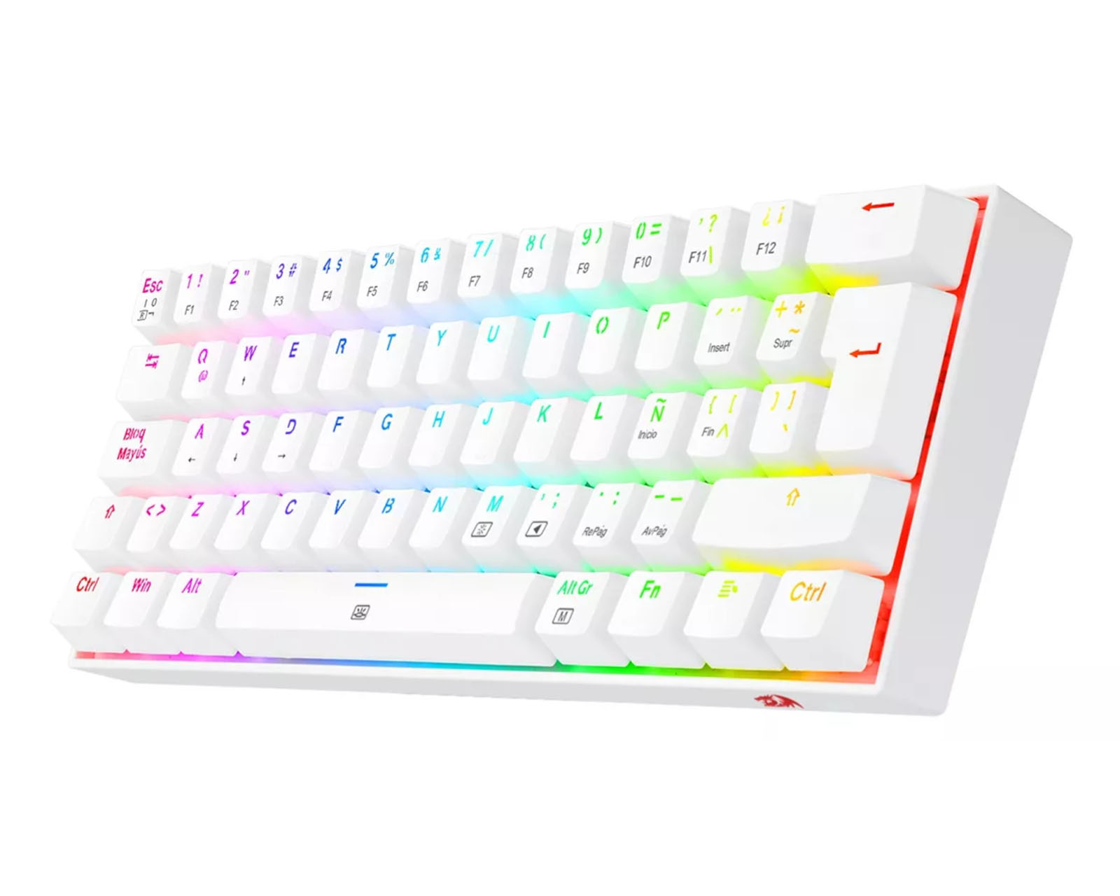 Foto 3 pulgar | Teclado Redragon Dragonborn K630W-RGB-SP Red Blanco Español