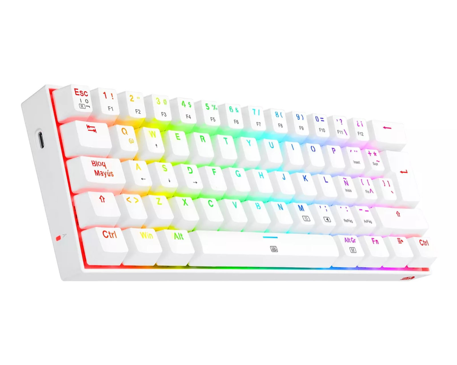 Foto 4 pulgar | Teclado Redragon Dragonborn K630W-RGB-SP Red Blanco Español