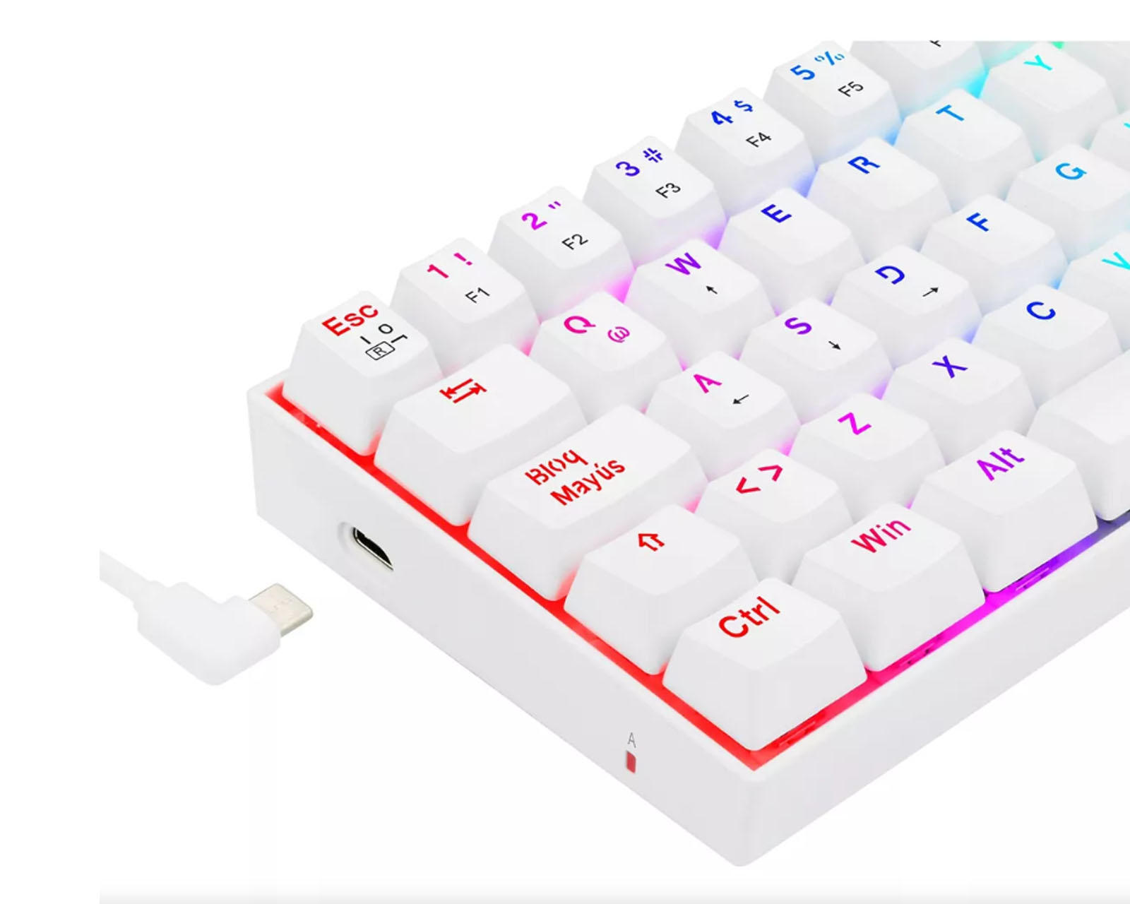 Foto 5 pulgar | Teclado Redragon Dragonborn K630W-RGB-SP Red Blanco Español