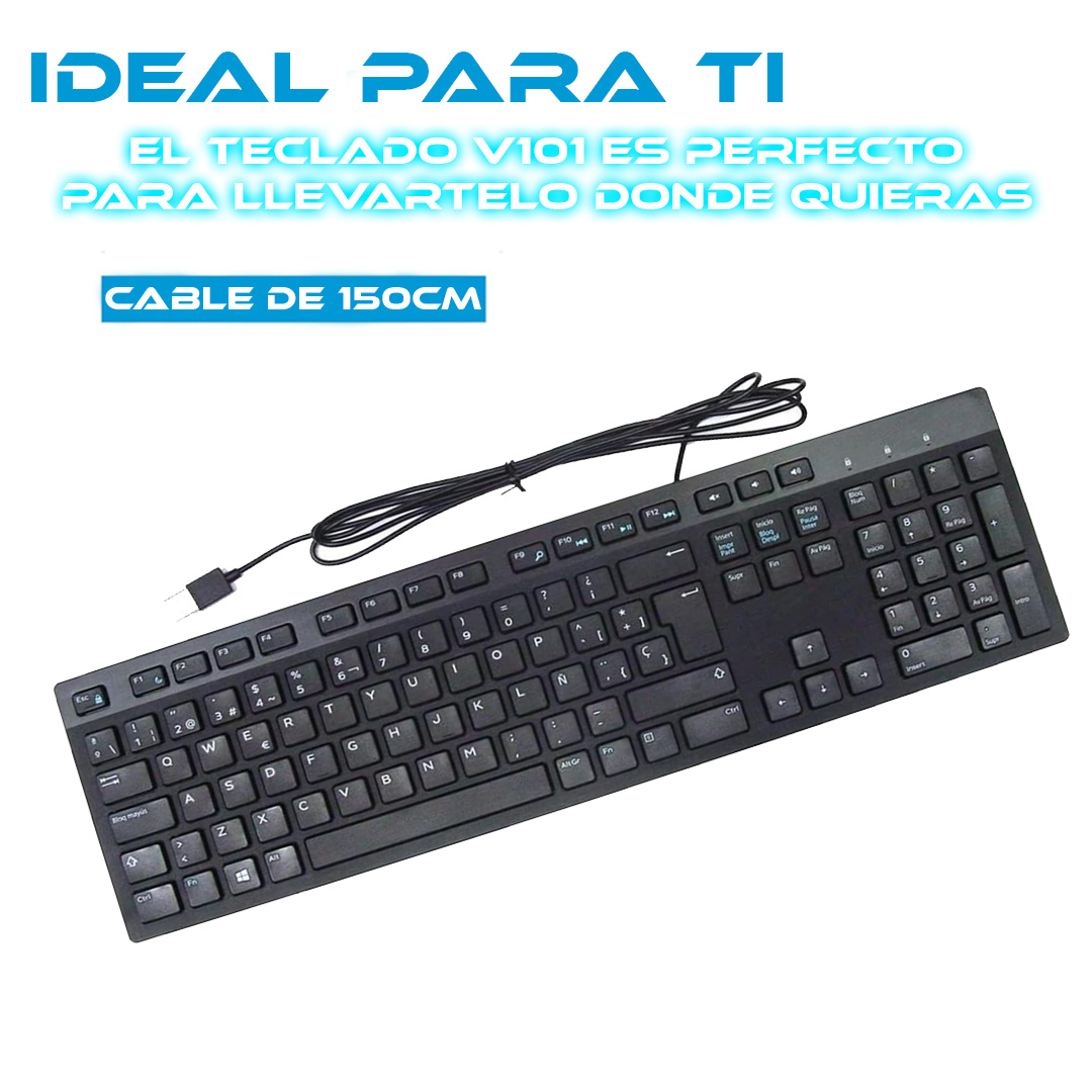 Foto 4 pulgar | Teclado Convencional Negro usb V101