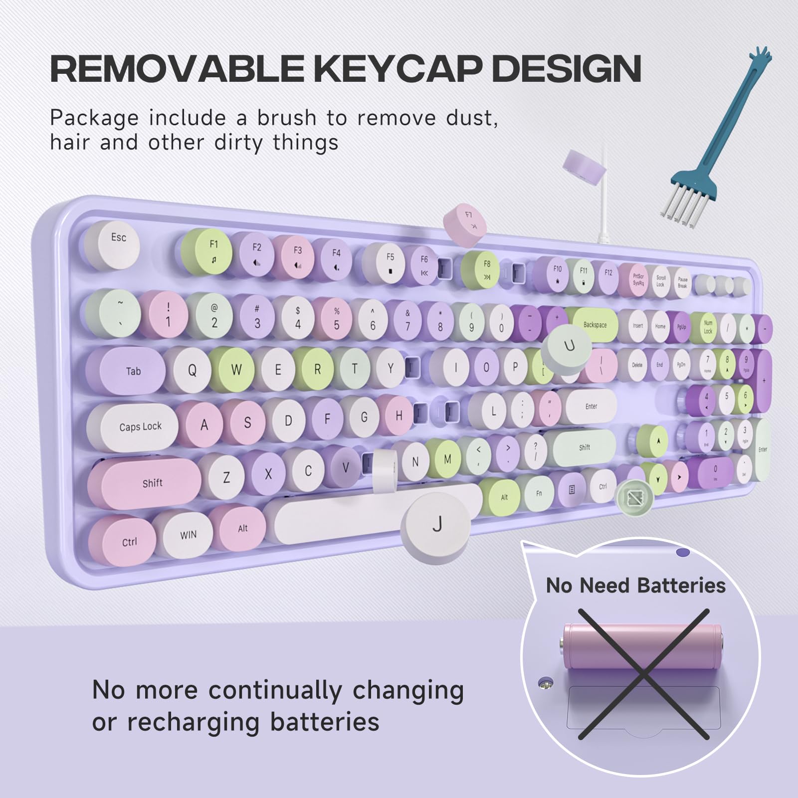 Foto 2 | Teclado con Cable Mofii Máquina de Escribir Retro de Tamaño Completo - Venta Internacional