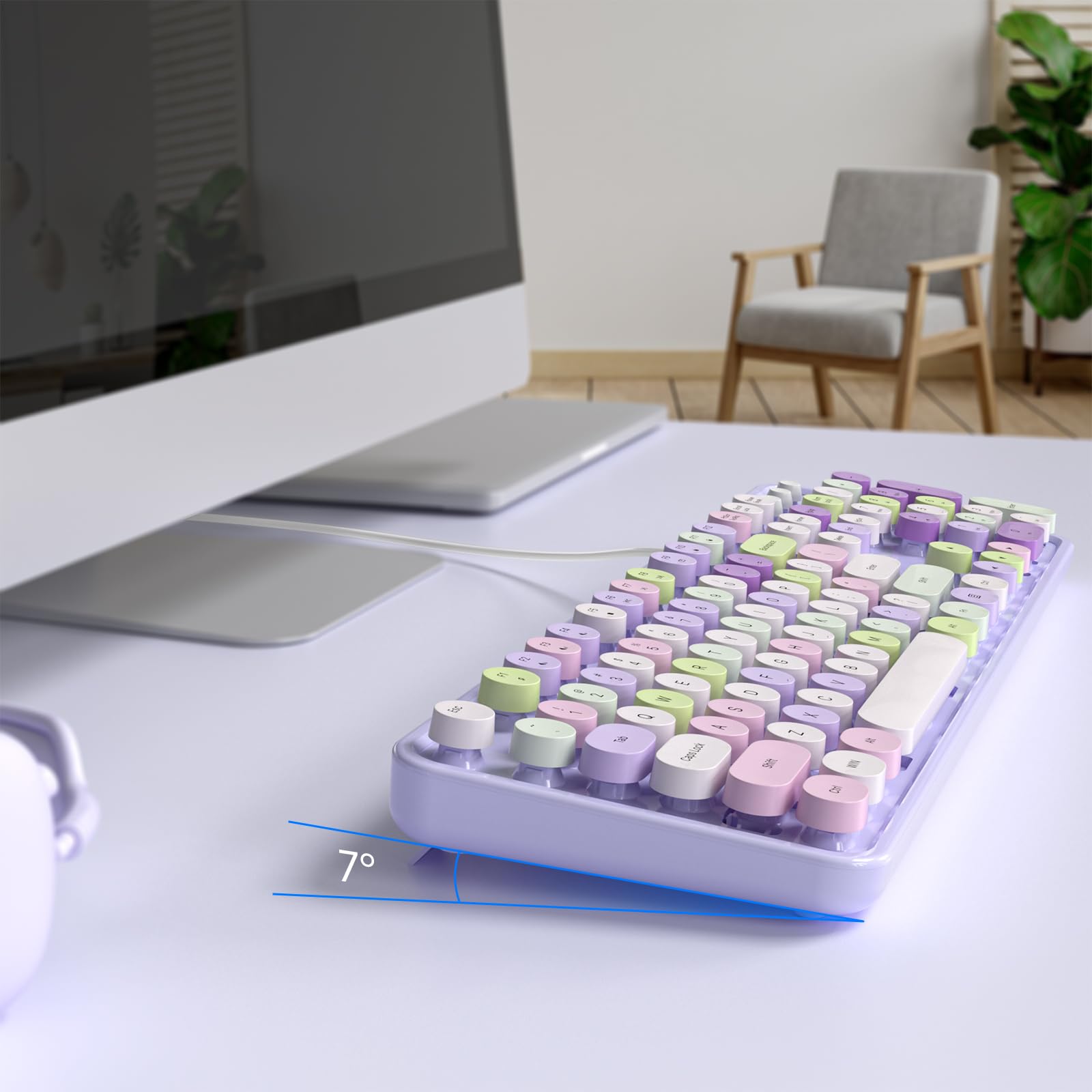 Foto 6 pulgar | Teclado con Cable Mofii Máquina de Escribir Retro de Tamaño Completo - Venta Internacional