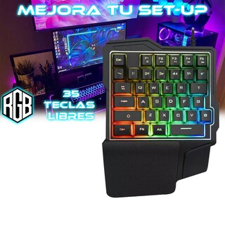 Foto 4 | Teclado Ergonómico A 1 Mano Rgb Store Cline