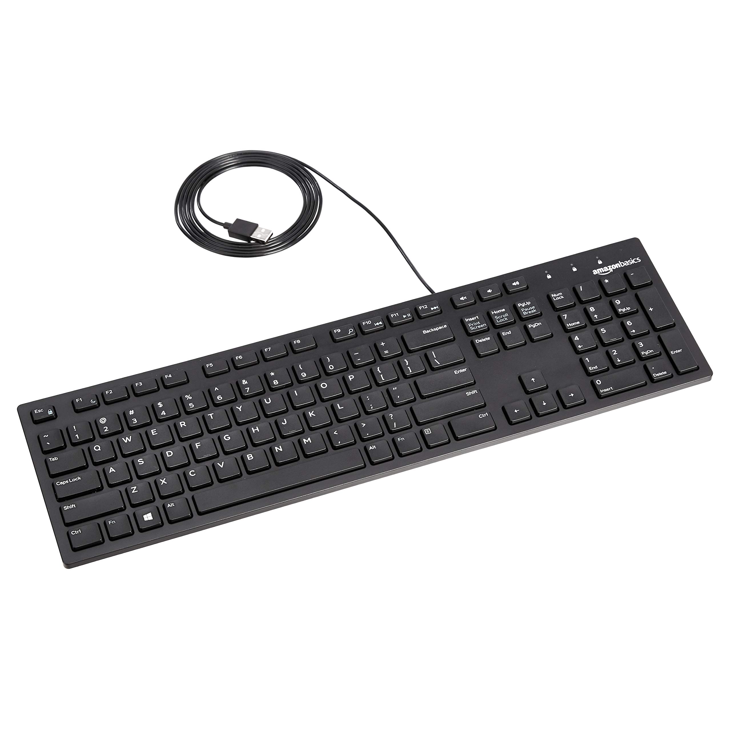 Foto 2 pulgar | Teclado Amazon Basics con Cable USB de Bajo Perfil Diseño Estadounidense - Venta Internacional