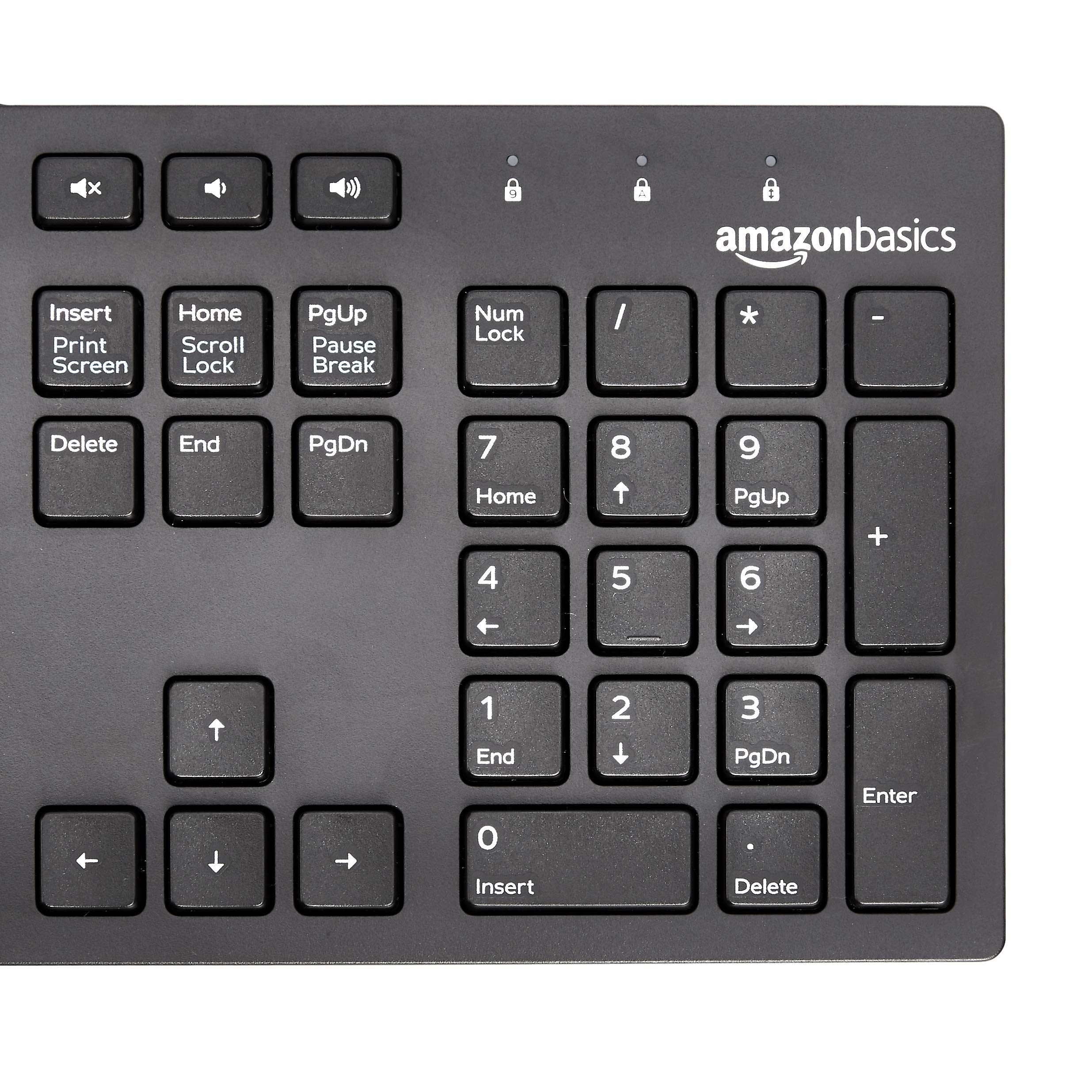 Foto 4 | Teclado Amazon Basics con Cable USB de Bajo Perfil Diseño Estadounidense - Venta Internacional