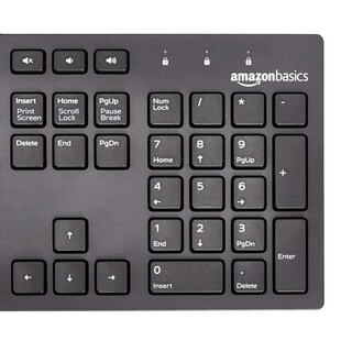 Foto 4 | Teclado Amazon Basics con Cable USB de Bajo Perfil Diseño Estadounidense - Venta Internacional