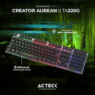 Foto 4 | Teclado Gamer Acteck Creator Aurean Ii Ta220g Alambrico Led Usb Negro Ac-939195