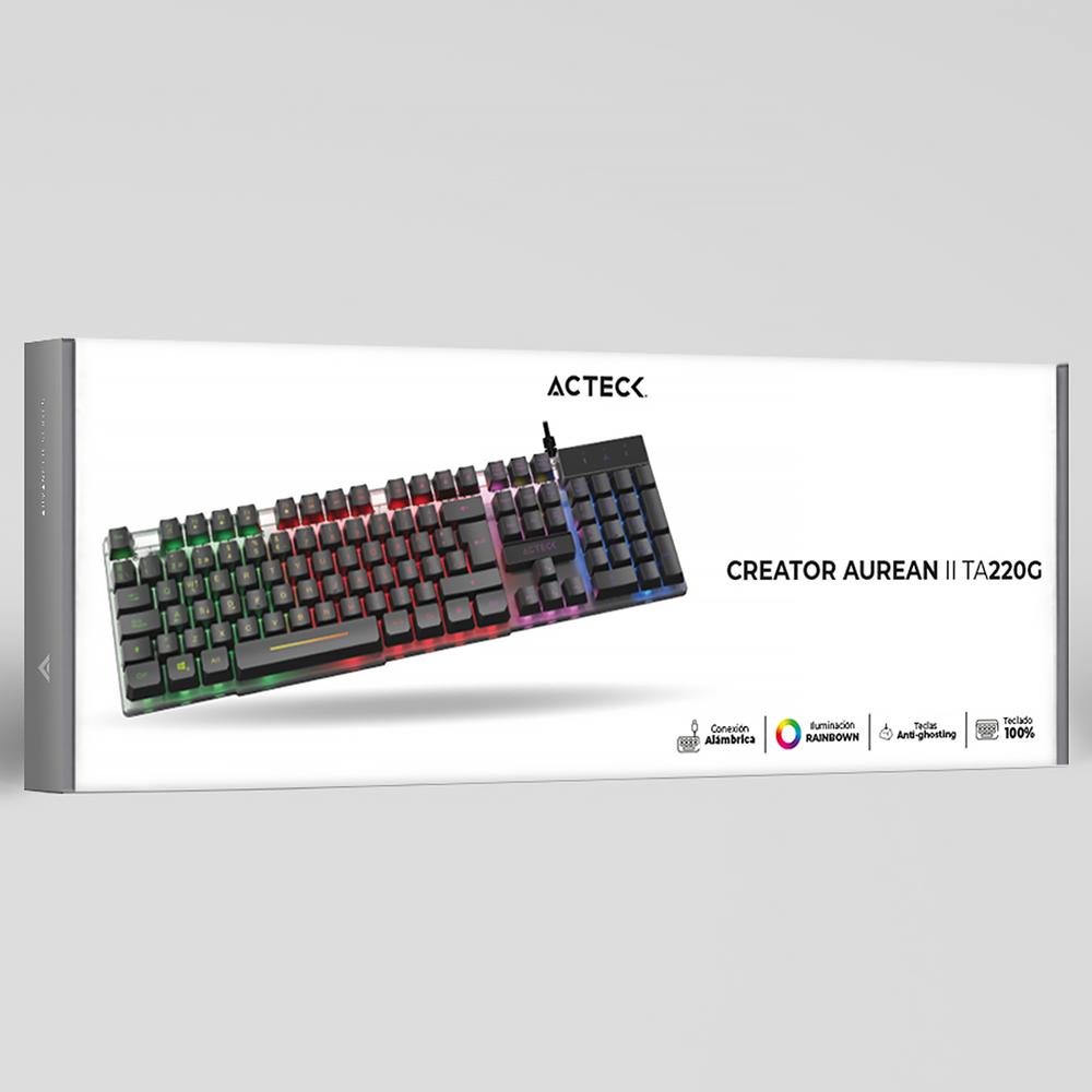 Foto 7 pulgar | Teclado Gamer Acteck Creator Aurean Ii Ta220g Alambrico Led Usb Negro Ac-939195