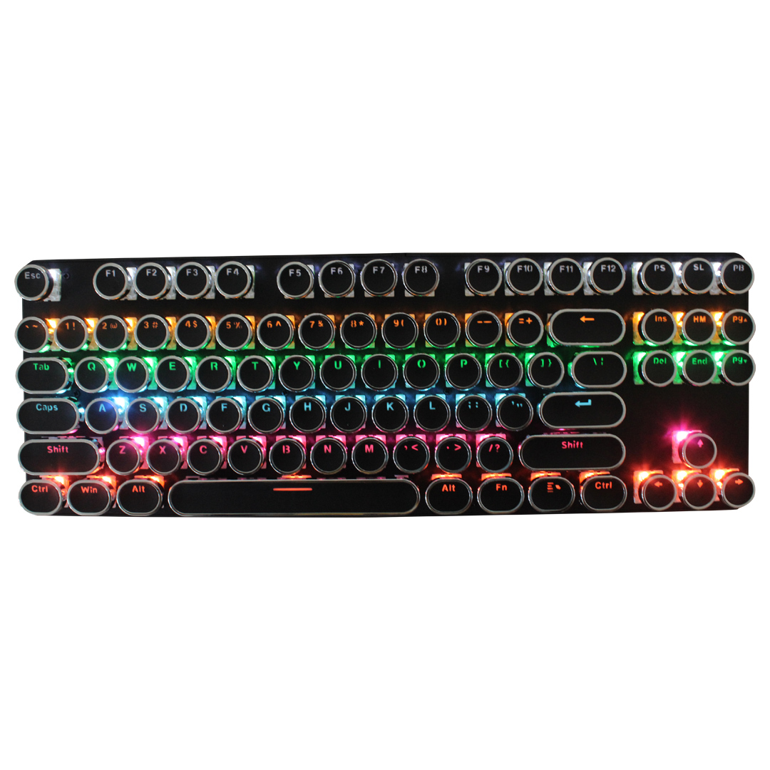 Teclado Mecánico Negro Usb Con Luz Tipo Rgb Gamer