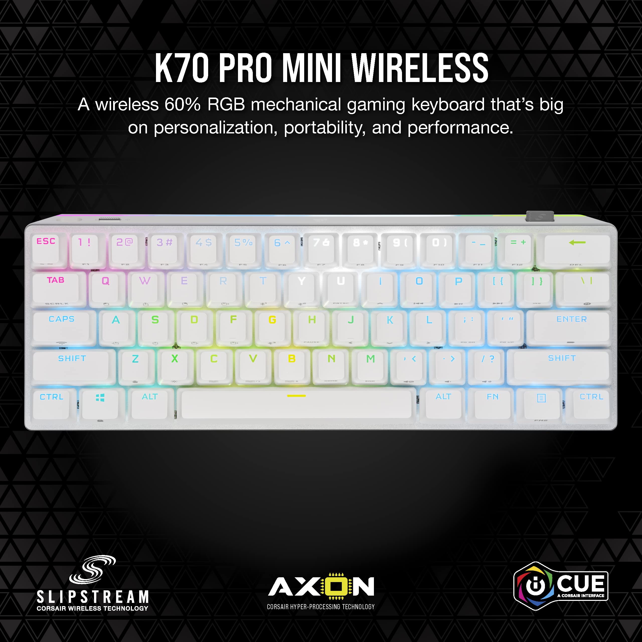 Foto 3 pulgar | Teclado Corsair K70 Pro Mini Wireless Rgb 60% Qwerty Blanco - Venta Internacional.