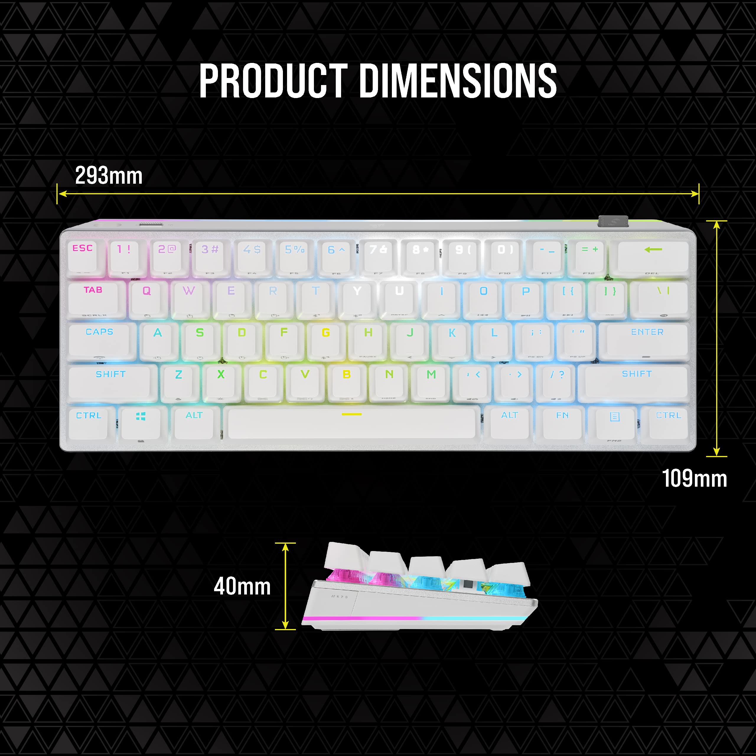 Foto 7 | Teclado Corsair K70 Pro Mini Wireless Rgb 60% Qwerty Blanco - Venta Internacional.