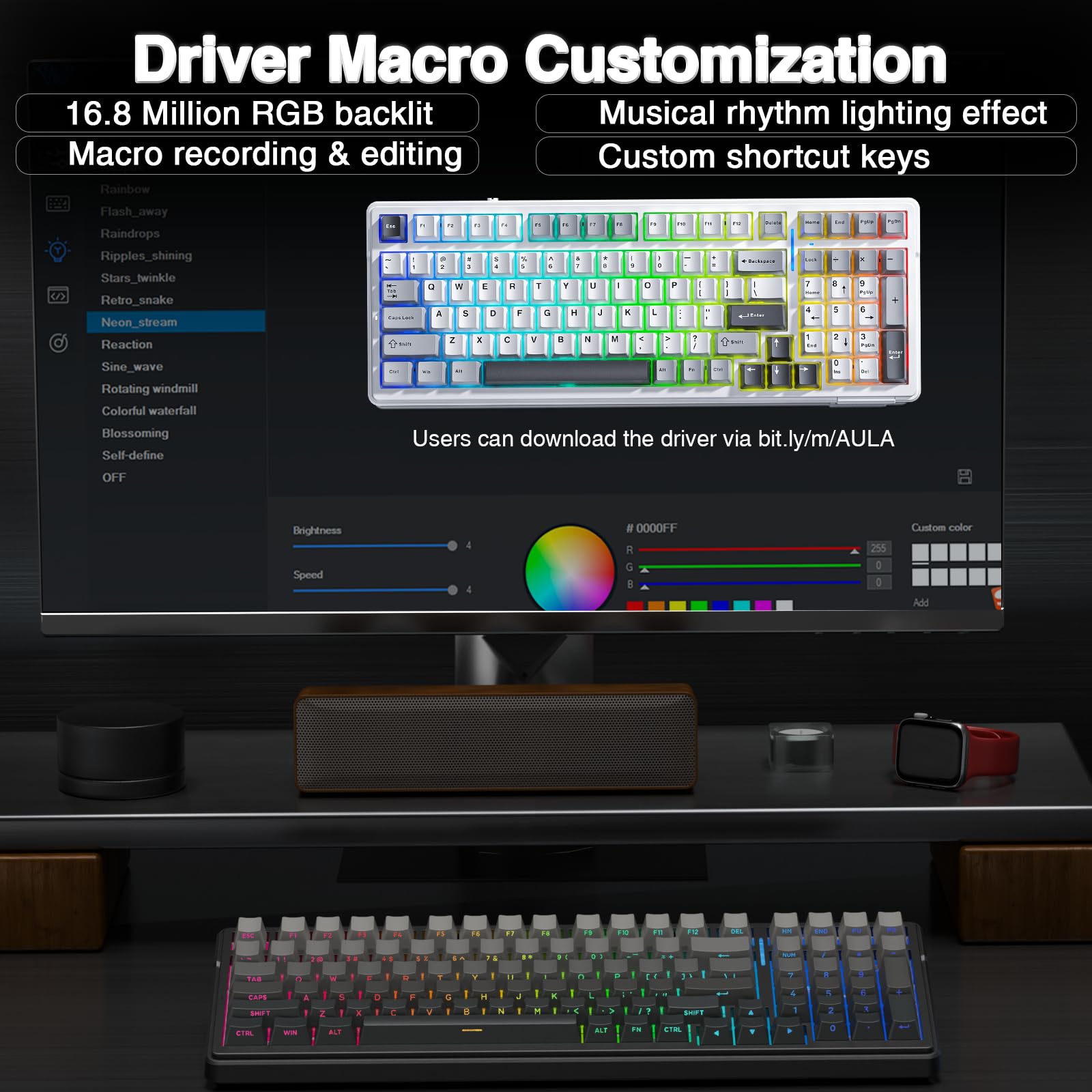 Foto 8 pulgar | Teclado Mecánico Inalámbrico Para Juegos Aula F99 Pro Con Retroiluminación Rgb - Venta Internacional.