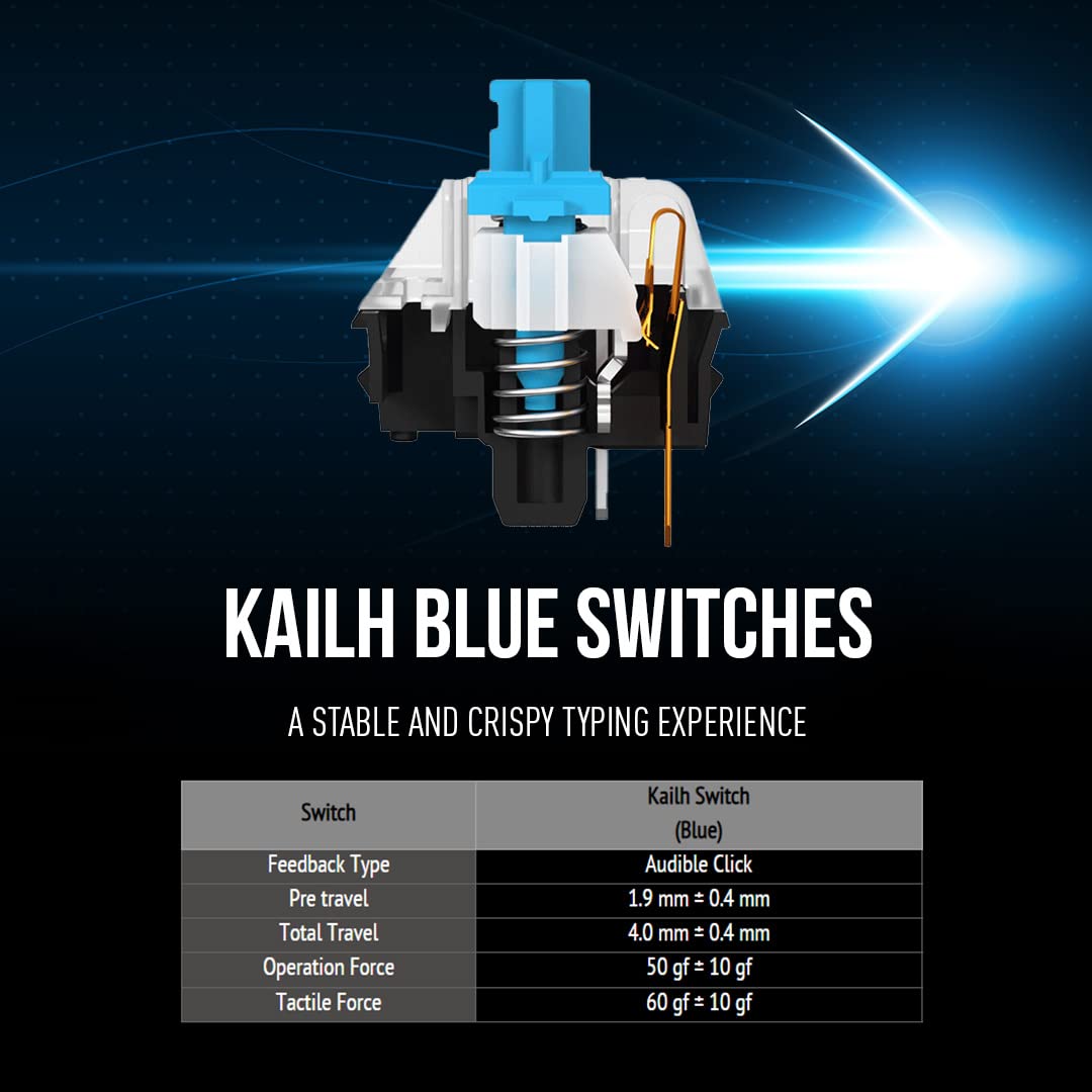 Foto 3 pulgar | Teclado Mecánico Para Juegos Msi Vigor Gk50 Elite Ll Kailh Blue - Venta Internacional.
