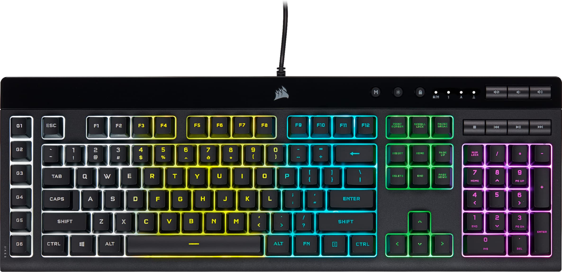 Teclado Corsair K55 Pro Lite Rgb De Membrana Con Cable Para Juegos - Venta Internacional.