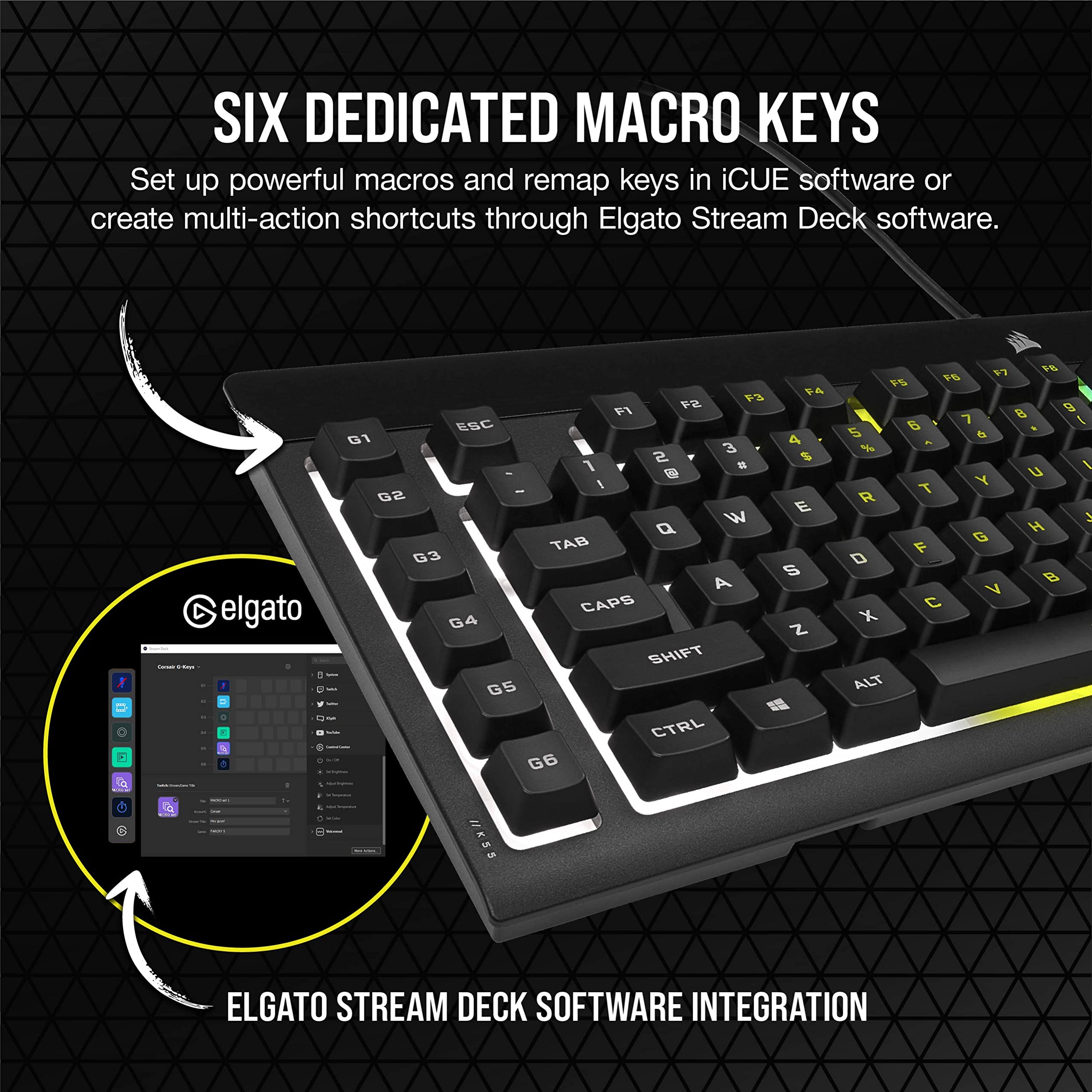 Foto 5 pulgar | Teclado Corsair K55 Pro Lite Rgb De Membrana Con Cable Para Juegos - Venta Internacional.