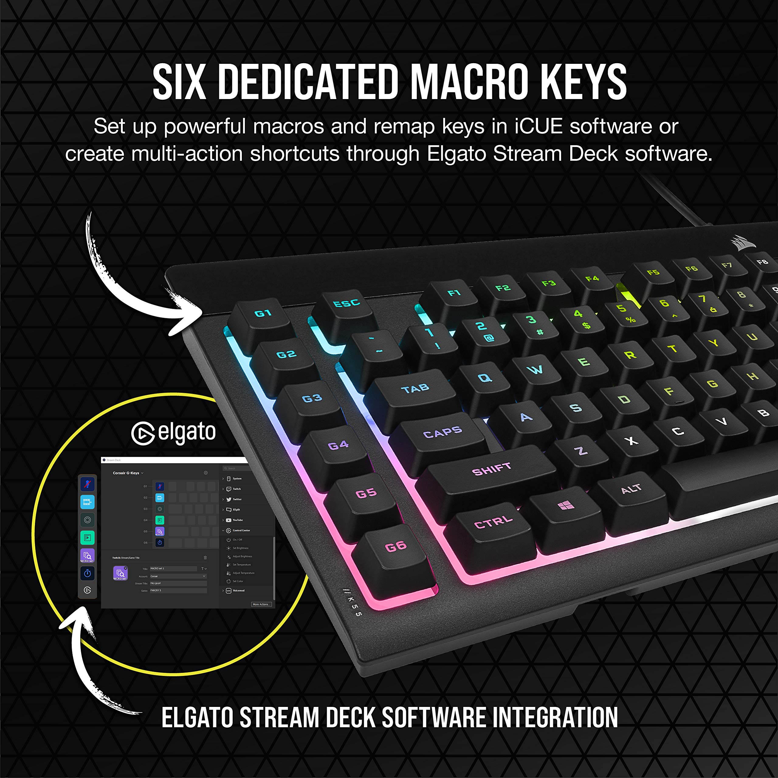 Foto 5 pulgar | Teclado Corsair K55 Rgb Pro Xt Qwerty Con Diseño Estadounidense, Color Negro - Venta Internacional.