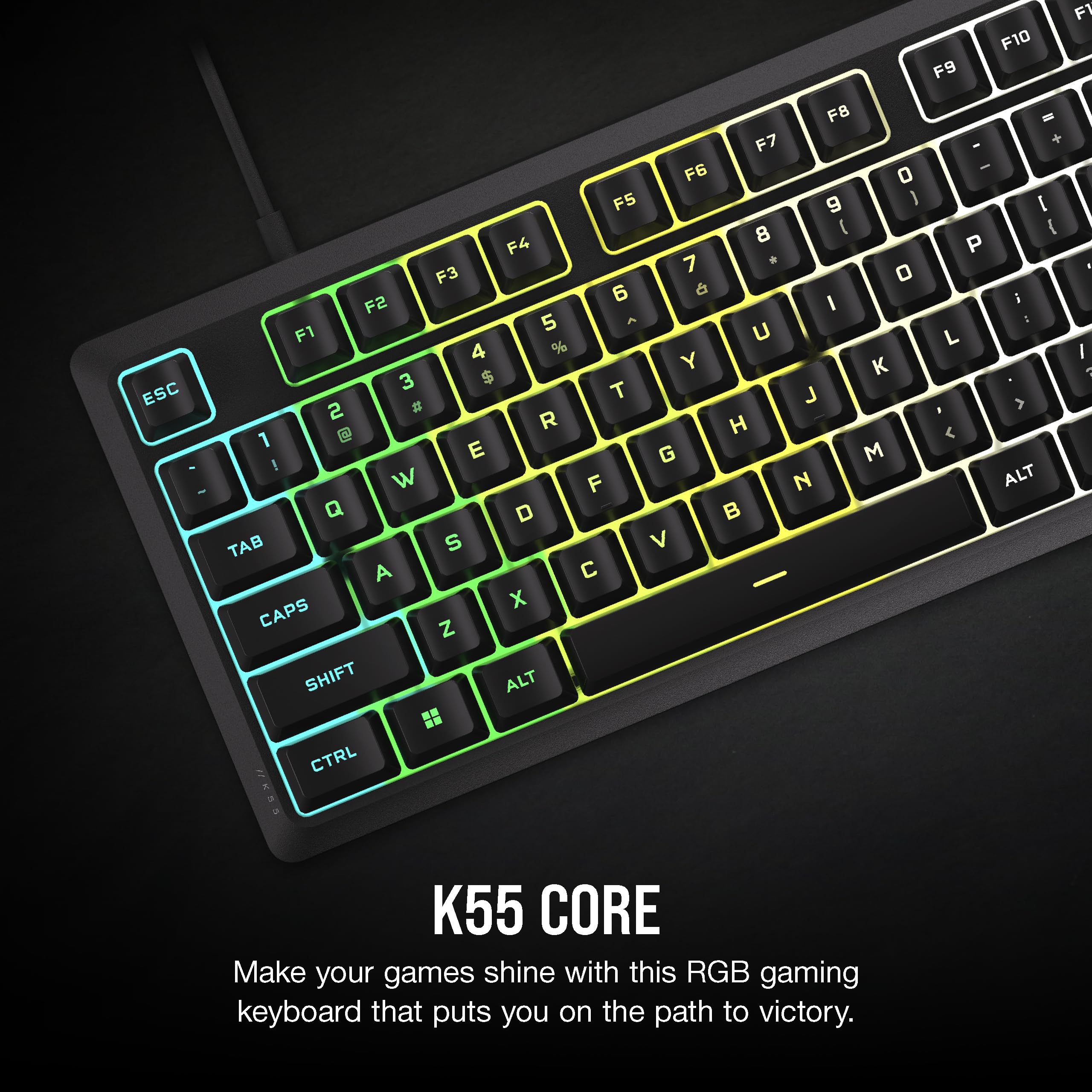 Foto 3 pulgar | Teclado Gaming Corsair K55 Core Rgb Membrana Cableado Gris - Venta Internacional.