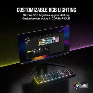 Foto 5 | Teclado Gaming Corsair K55 Core Rgb Membrana Cableado Gris - Venta Internacional.