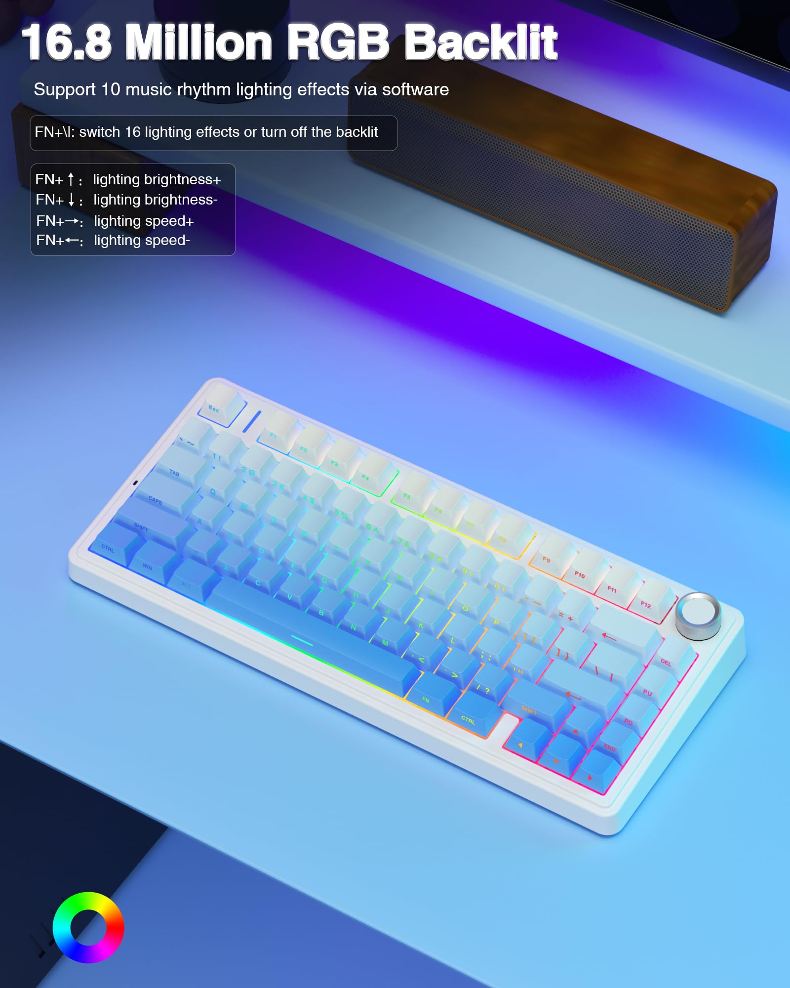 Foto 7 pulgar | Teclado Mecánico Inalámbrico Aula F75 Pro 75% Gasket Blue - Venta Internacional.