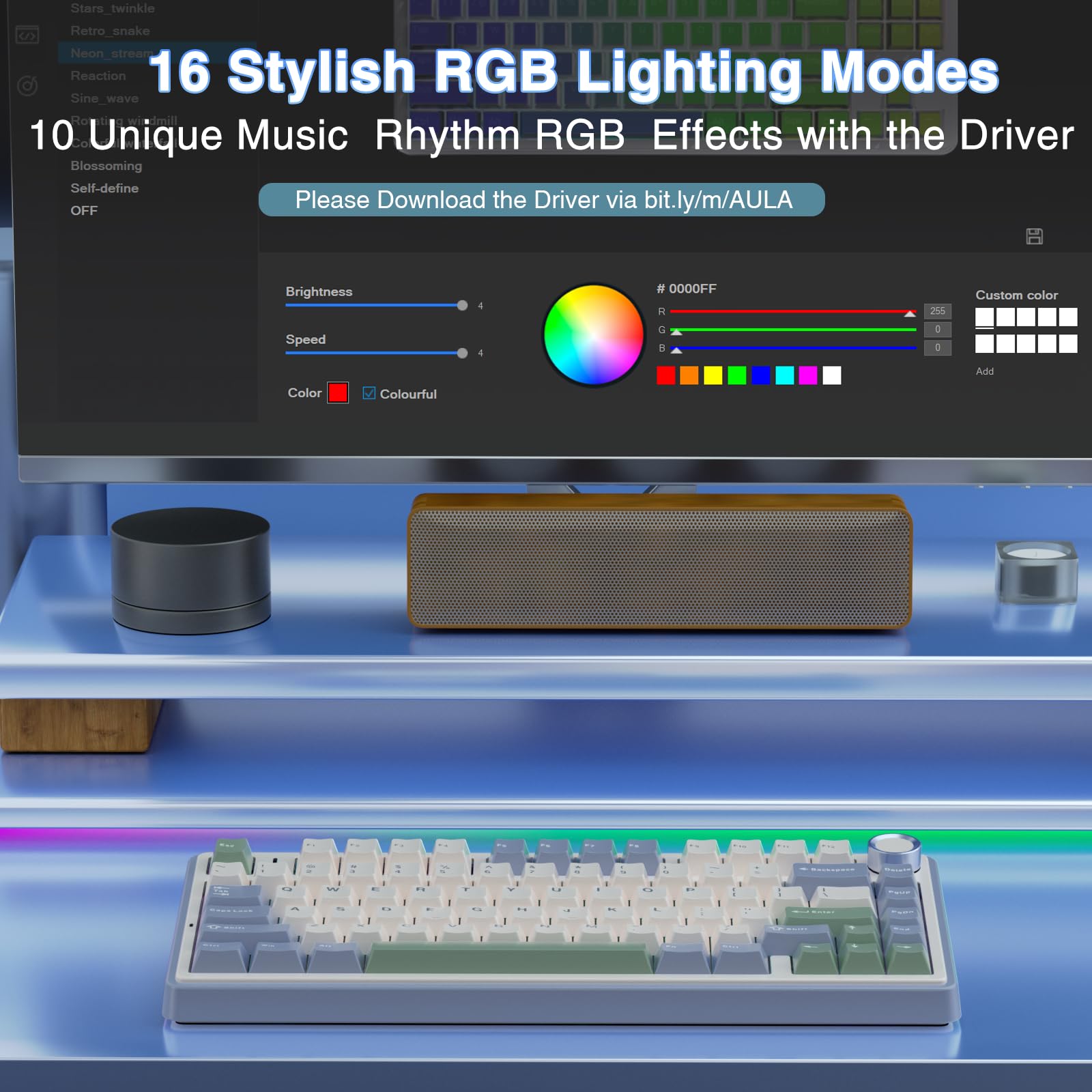 Foto 6 pulgar | Teclado Mecánico Inalámbrico Aula F75 75% Con Retroiluminación Rgb - Venta Internacional.